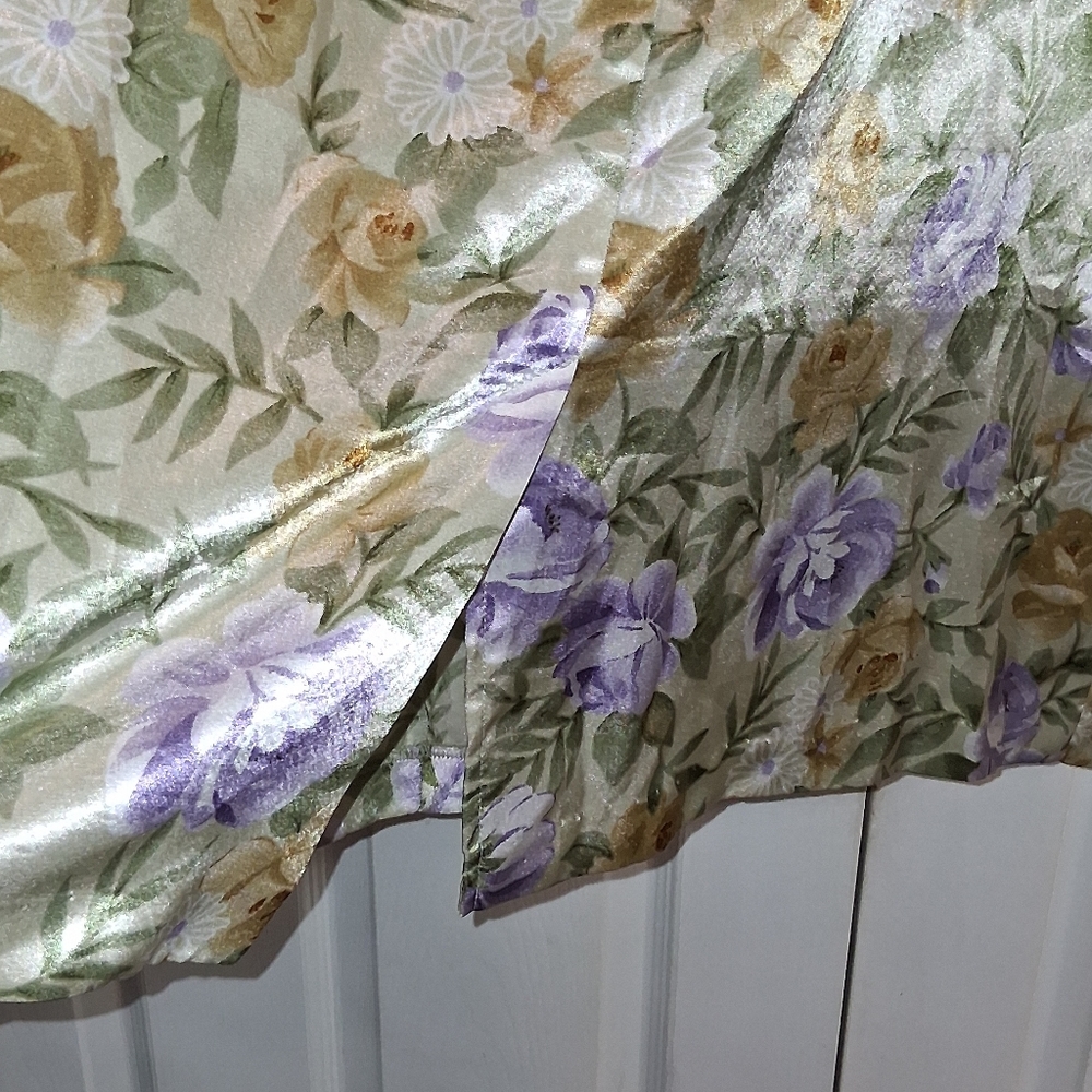 Floral Sheer Green and Purple Dress - Picture 9 of 14